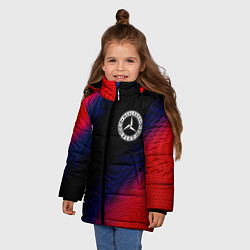 Куртка зимняя для девочки Mercedes красный карбон, цвет: 3D-черный — фото 2