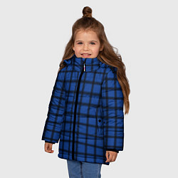 Куртка зимняя для девочки Крупная темно-синяя клетка, цвет: 3D-черный — фото 2