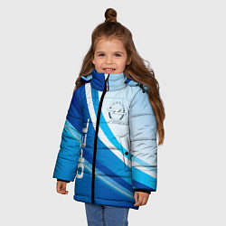 Куртка зимняя для девочки Opel абстракция, цвет: 3D-светло-серый — фото 2