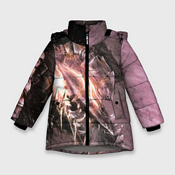 Куртка зимняя для девочки Берсерк Гатс В Доспехах Извергает Огонь, цвет: 3D-светло-серый