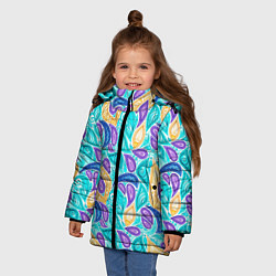 Куртка зимняя для девочки Узоры капельки, цвет: 3D-светло-серый — фото 2