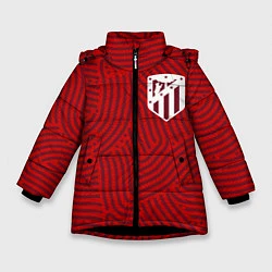 Куртка зимняя для девочки Atletico Madrid отпечатки, цвет: 3D-черный