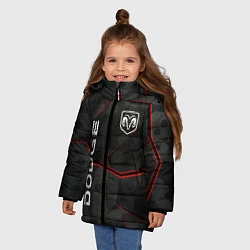 Куртка зимняя для девочки Dodge абстракция спорт, цвет: 3D-светло-серый — фото 2