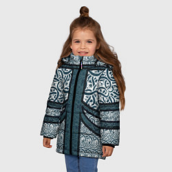 Куртка зимняя для девочки УЗОР ФЕНТЕЗИ, цвет: 3D-черный — фото 2