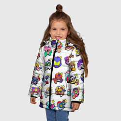 Куртка зимняя для девочки Особые редкие пины значки Бравл Старс, цвет: 3D-черный — фото 2