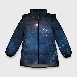 Куртка зимняя для девочки Молчаливый космос, цвет: 3D-светло-серый