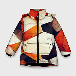 Куртка зимняя для девочки Объёмная геометрическая абстракция, цвет: 3D-черный