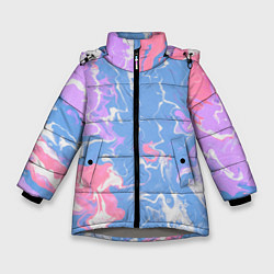 Куртка зимняя для девочки Цветная размытость, цвет: 3D-светло-серый