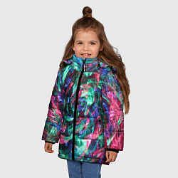 Куртка зимняя для девочки Цветной круговорот, цвет: 3D-красный — фото 2