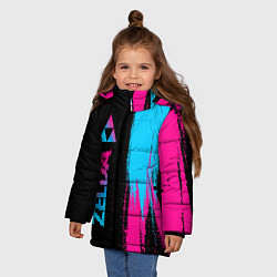 Куртка зимняя для девочки Zelda - neon gradient: по-вертикали, цвет: 3D-черный — фото 2