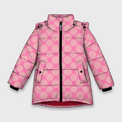 Куртка зимняя для девочки Классические узоры - паттерн, цвет: 3D-красный