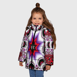 Куртка зимняя для девочки Грубый фрактальный узор, цвет: 3D-черный — фото 2