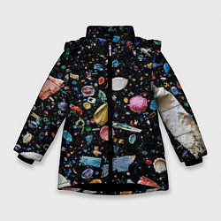Зимняя куртка для девочки Космический мусор