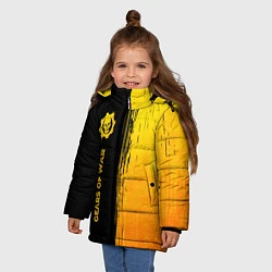 Куртка зимняя для девочки Gears of War - gold gradient: по-вертикали, цвет: 3D-черный — фото 2