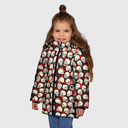 Куртка зимняя для девочки Улыбающийся череп, цвет: 3D-красный — фото 2