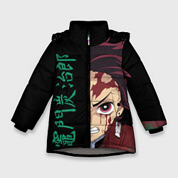 Куртка зимняя для девочки Танджиро из Demon Slayer, цвет: 3D-светло-серый