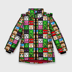 Куртка зимняя для девочки Minecraft - characters, цвет: 3D-красный