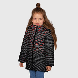 Куртка зимняя для девочки Imitation snake skin - pattern, цвет: 3D-светло-серый — фото 2