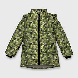 Куртка зимняя для девочки Милитари череп мини, цвет: 3D-светло-серый
