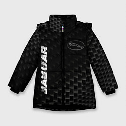 Куртка зимняя для девочки Jaguar карбоновый фон, цвет: 3D-черный