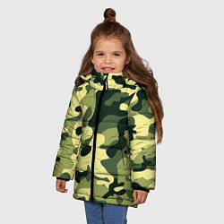 Куртка зимняя для девочки Камуфляж милитари, цвет: 3D-светло-серый — фото 2