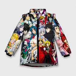 Куртка зимняя для девочки Все аниме персонажи, цвет: 3D-светло-серый
