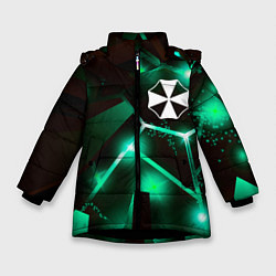 Куртка зимняя для девочки Resident Evil разлом плит, цвет: 3D-черный