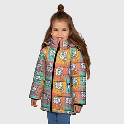 Куртка зимняя для девочки Пузырь поп арт, цвет: 3D-красный — фото 2
