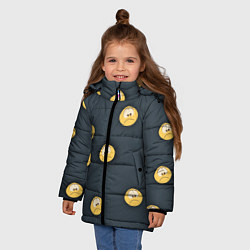 Куртка зимняя для девочки Грусть смайла, цвет: 3D-светло-серый — фото 2