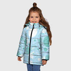 Куртка зимняя для девочки Голубой фон и узоры, цвет: 3D-светло-серый — фото 2