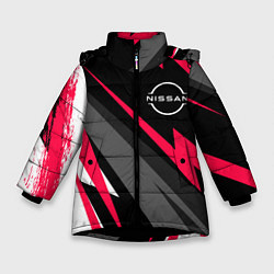 Куртка зимняя для девочки Nissan fast lines, цвет: 3D-черный