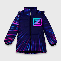 Зимняя куртка для девочки Zotye neon speed lines