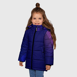 Куртка зимняя для девочки Темно синий фон, цвет: 3D-светло-серый — фото 2