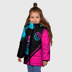 Куртка зимняя для девочки Black Butler - neon gradient: надпись, символ, цвет: 3D-черный — фото 2