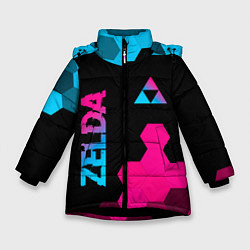 Зимняя куртка для девочки Zelda - neon gradient: надпись, символ