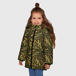 Куртка зимняя для девочки Милитари горошек разноцветный, цвет: 3D-черный — фото 2