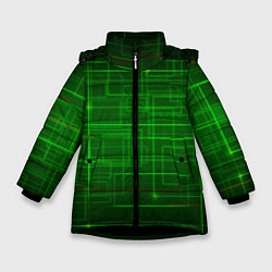 Куртка зимняя для девочки Нейросеть - текстура, цвет: 3D-черный