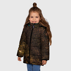 Куртка зимняя для девочки Абстрактный песок из золота, цвет: 3D-красный — фото 2