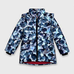 Куртка зимняя для девочки Новогдние кролики, цвет: 3D-красный