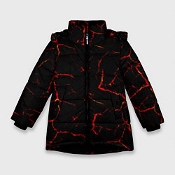 Куртка зимняя для девочки Текстура лавы, цвет: 3D-черный