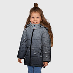 Куртка зимняя для девочки Стальные пластины, цвет: 3D-черный — фото 2