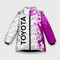 Куртка зимняя для девочки Toyota pro racing: по-вертикали, цвет: 3D-черный