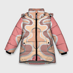 Куртка зимняя для девочки Цветные полосы графика, цвет: 3D-светло-серый
