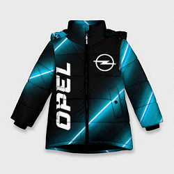 Куртка зимняя для девочки Opel неоновые лампы, цвет: 3D-черный