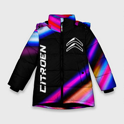 Куртка зимняя для девочки Citroen speed lights, цвет: 3D-черный
