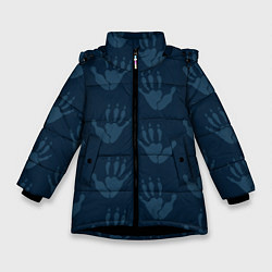 Зимняя куртка для девочки Лапки опоссума синие