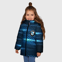 Куртка зимняя для девочки BMW texture, цвет: 3D-черный — фото 2
