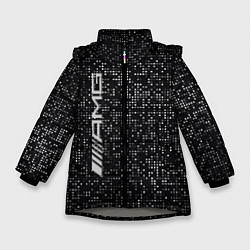 Куртка зимняя для девочки AMG - pattern - minimalism, цвет: 3D-светло-серый