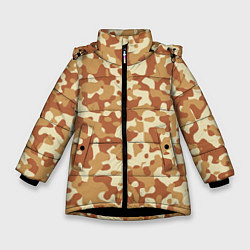 Куртка зимняя для девочки Камуфляж Italian Desert, цвет: 3D-черный