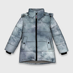 Куртка зимняя для девочки Натуральный дымчатый мрамор текстура, цвет: 3D-светло-серый